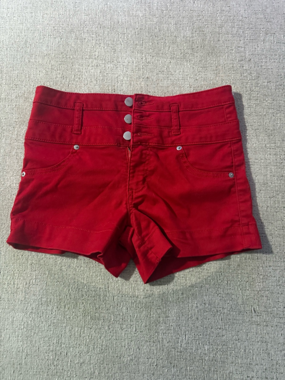 Xhilaration Red High-Waist Jean Shorts